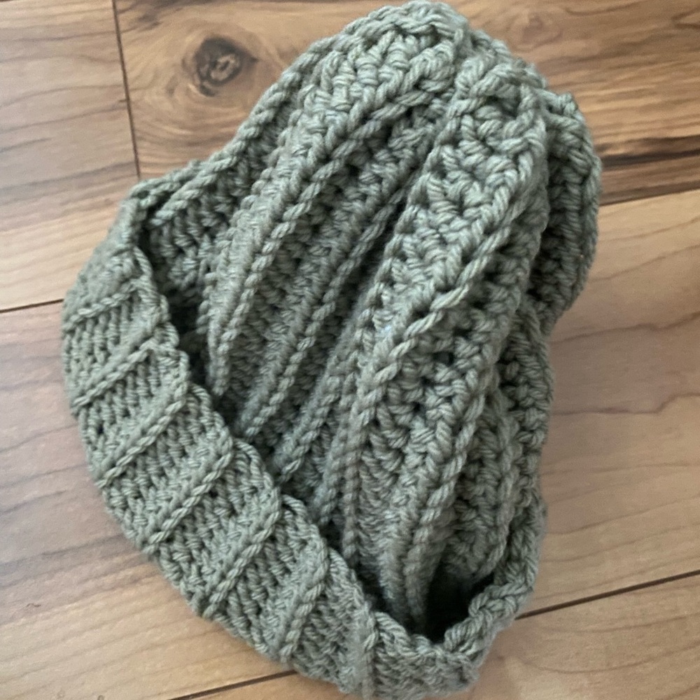 Gray/Green Beanie